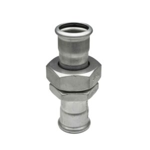 Racor 3 piezas hembra prensar acero inoxidable A-316L D-42 mm. - Imagen 3