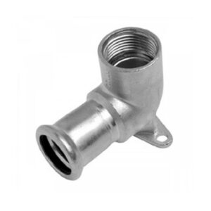 Codo 90º placa prensar hembra acero inoxidable A-316L D-18x1/2" mm.