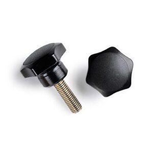 Star-stub espiga roscada acero resina negra D-33 mm. M-8x33 mm.