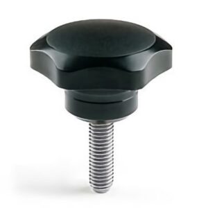 Star-stub espiga roscada inoxidable resina negra D-33 mm. M-6x10 mm.