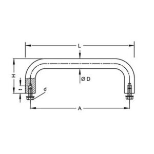 Asa VA acero inoxidable A-316L 265x250 mm. M-6 - Imagen 2