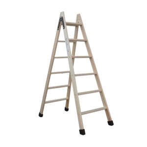 Escalera de tijera industrial de madera S7 Svelt 3 peldaños S73