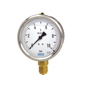 Manovacuometro con glicerina Wika 213.53.063 D-63 mm. -1...1,5 bar 1/4" NPT inferior codigo 49004222