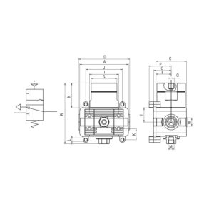 Valvula de corte Aignep V3V1 neumatica con rosca 3/8" T050104000030 - Imagen 2