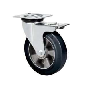 Rueda goma giratoria con freno Alex diametro 160 mm. 2-0398 - Imagen 1