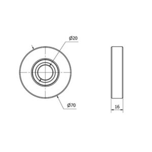 Rueda poliuretano aro suelto  Alex diametro 70 mm. 2-0005 - Imagen 2