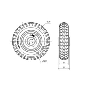 Rueda neumatica aro suelto Alex diametro 200 mm. 4-0036 - Imagen 2