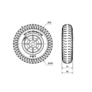 Rueda neumatica aro suelto Alex diametro 200 mm. 4-1500 - Imagen 2