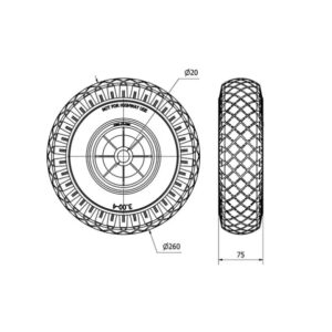 Rueda neumatica aro suelto Alex diametro 260 mm. 4-1501 - Imagen 2